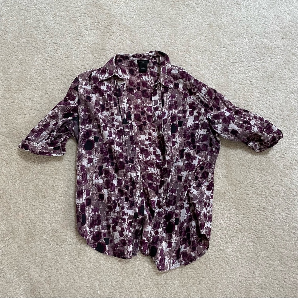 Ann Taylor button up short sleeve blouse